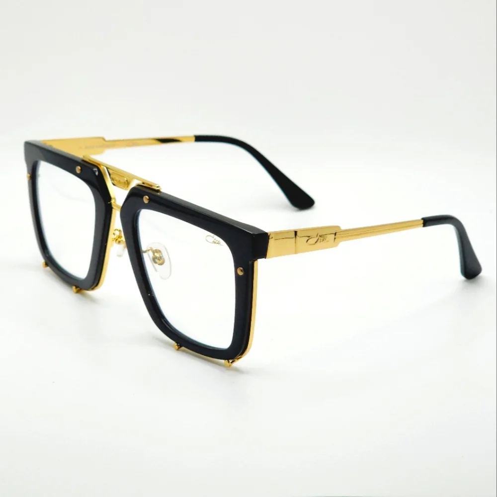 Cazal Rectangular Sunglasses 648-002 Black & Gold Frames.